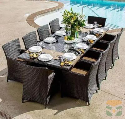 Stylish Garden Furniture Set – Outdoor Dining & Lounge Furniture, Weather-Resistant, Complete with Cushions