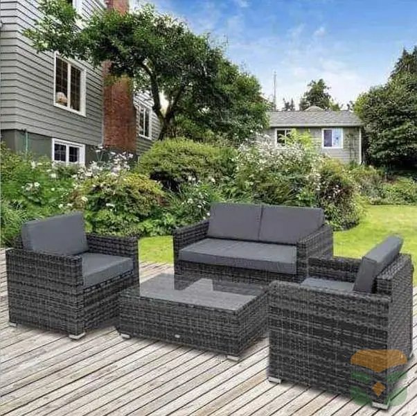 Stylish Garden Furniture Set – Outdoor Dining & Lounge Furniture, Weather-Resistant, Complete with Cushions